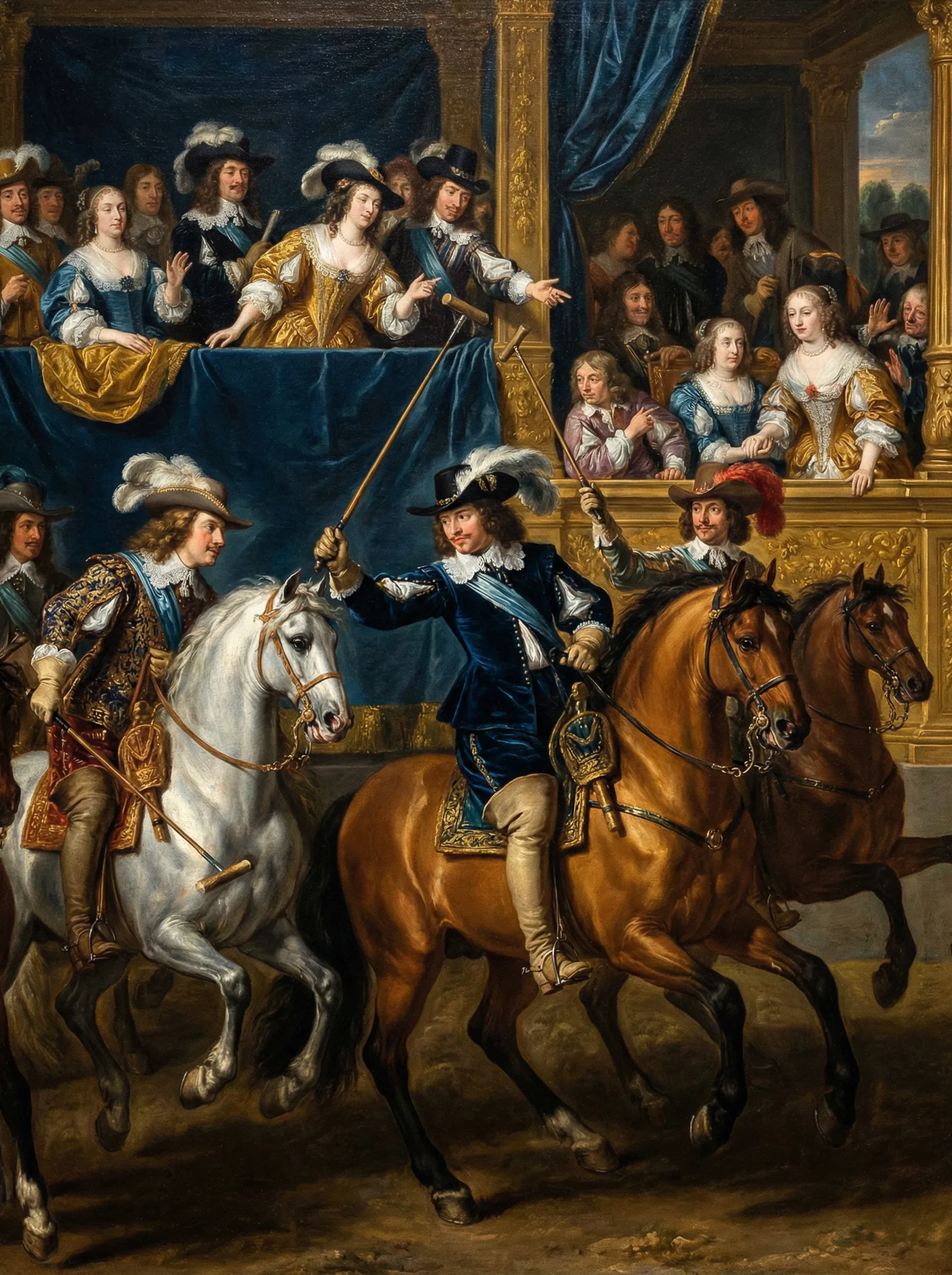 巅峰国际推荐的开云体育平台评测古典马球比赛油画